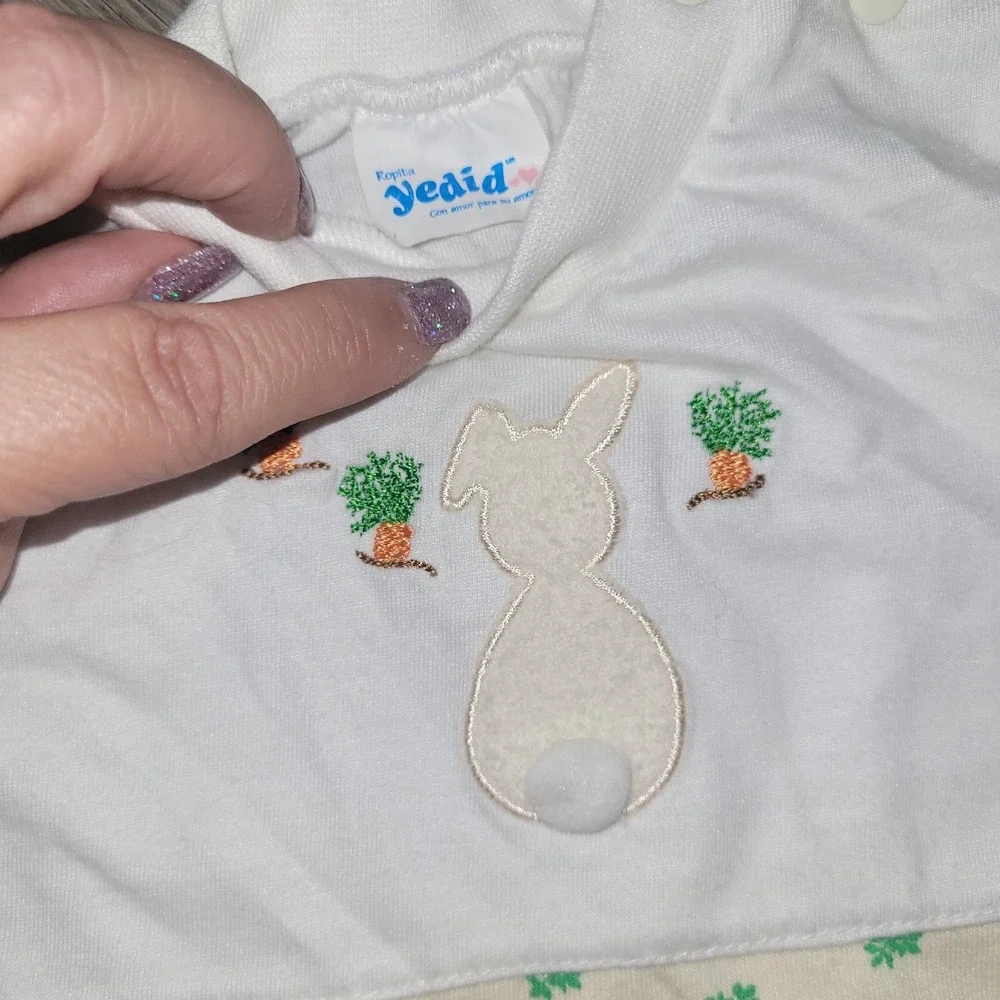 Yedid Bunny‎ Romper Carrot Print Easter Outfit Short Sleeve 9M